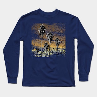 black and white palms against a golden sky Long Sleeve T-Shirt